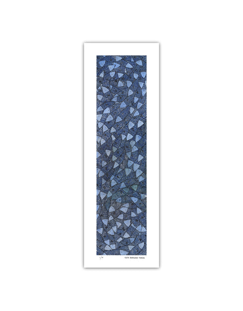 Fish Stick Sardines is a Limited Edition Print by Seth B. Minkin, with rich cobalt blues, seafoam greens, and vibrant golds, capturing detailed sardines.